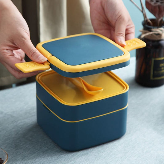Japanese-Style Double-Layer Square Lunch Box – 800-1000ml