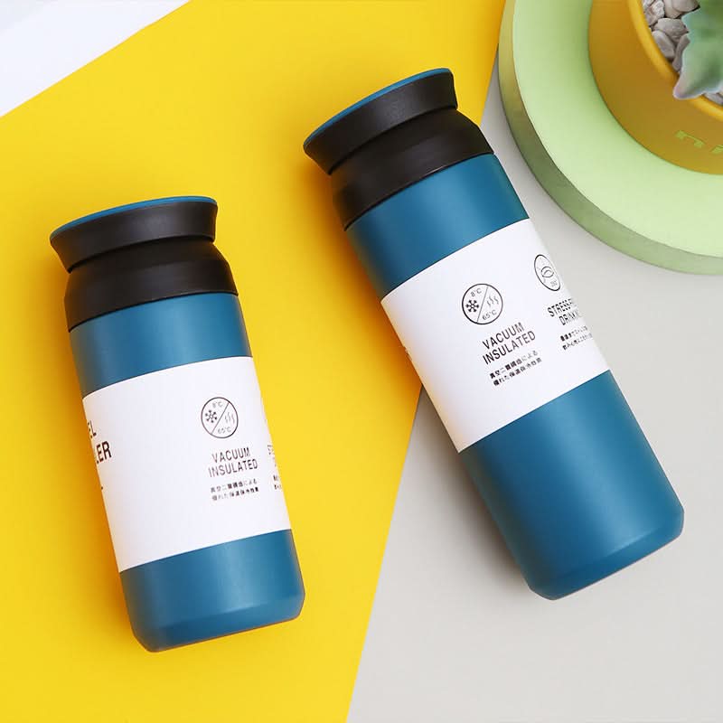 Stainless Steel Thermos Cup – Insulated Coffee Tumbler with Tea Strainer