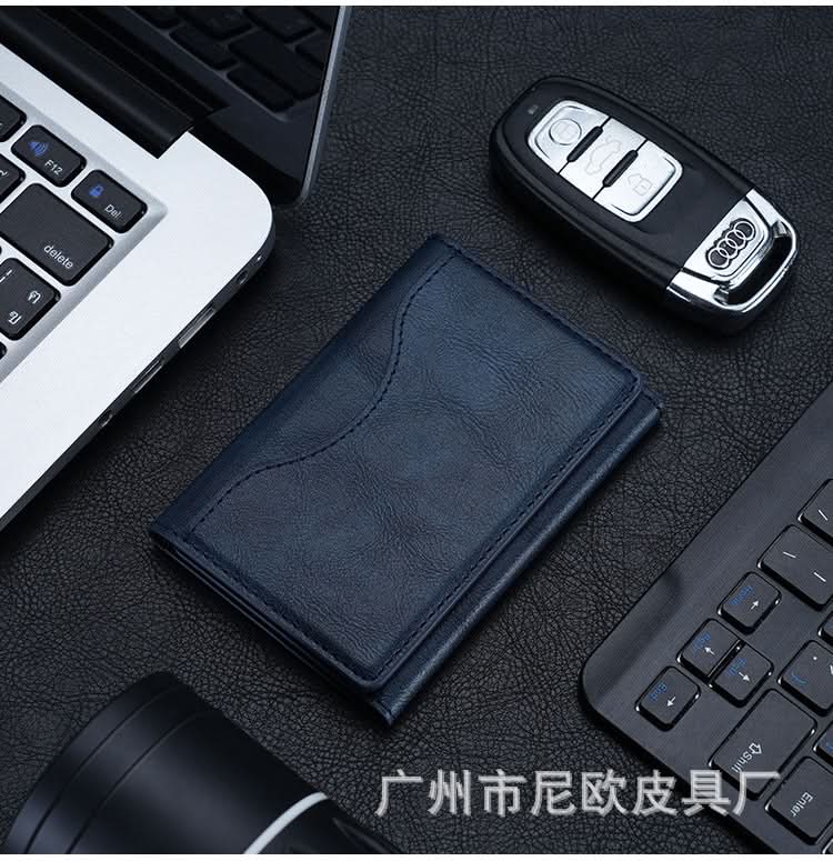 Mag Safe Tri-Fold Leather Wallet & Card Holder – Magnetic Stand
