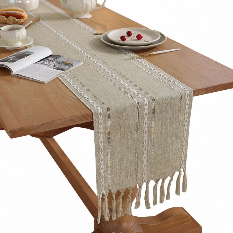 Table Flag Cotton & Linen Table Cloth – Handmade with Tassels