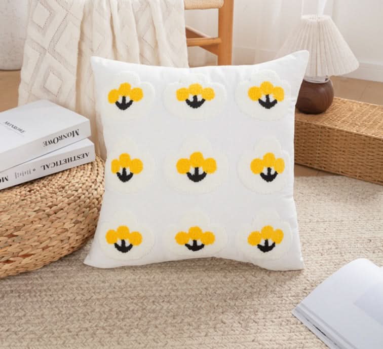 Pastoral Style Embroidered Flower Pillowcase
