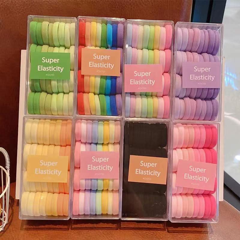 32-Pack High Elastic Hair Ties with Case
