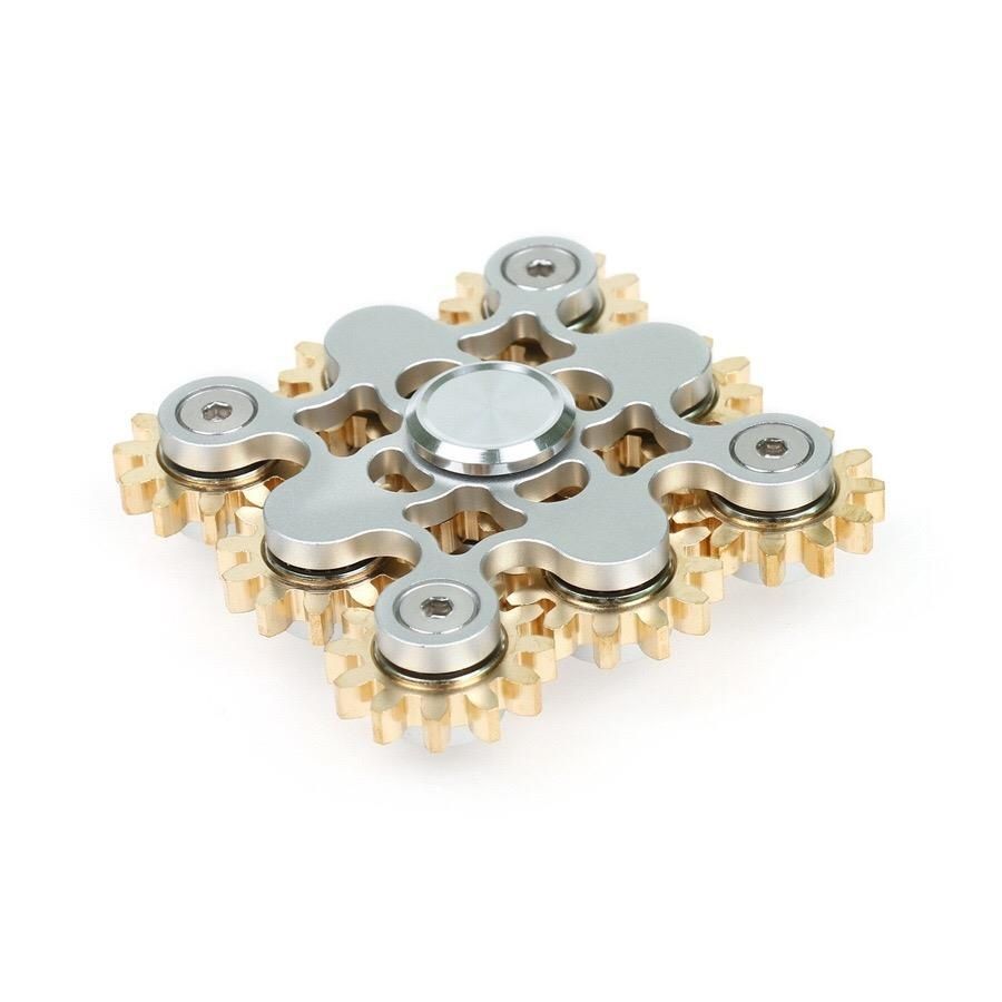 Metal Gear Fidget Spinner – Nine-Tooth Linkage EDC Toy for Stress Relief & Focus