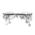 Star Diamond Oval Glasses for Women – Anti-Blue Light Fashion Eyewear with Chain
