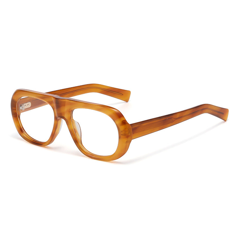 Acetate Oval Sunglasses – Minimal Mirror Finish, Lightweight European-Style Frame