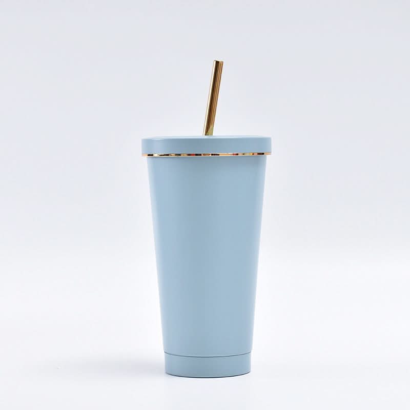 Stainless Steel Vacuum Insulated Coffee Tumbler with Straw – Double-Layer