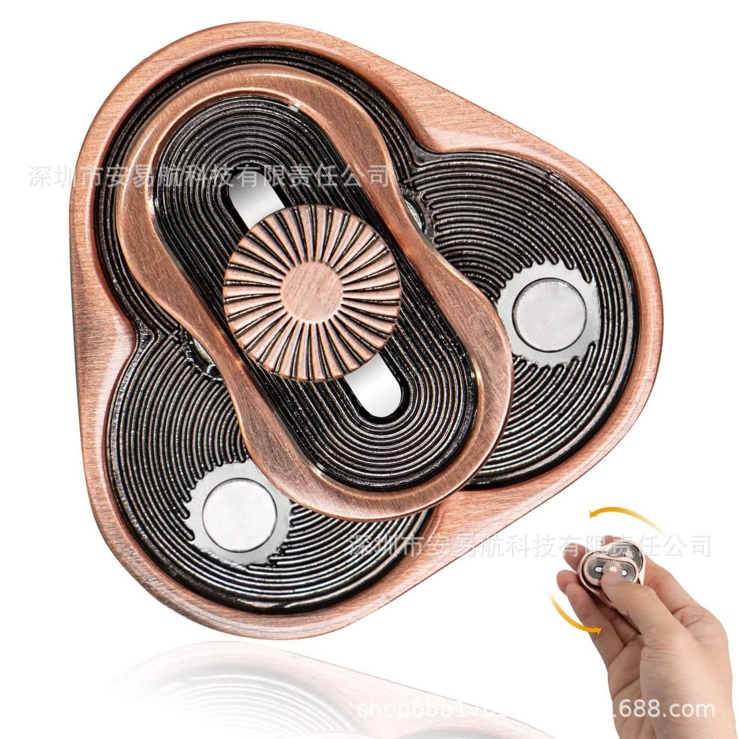 EDC Triangle Spinner Fidget Coin – Rotating Snap Push Card Stress Relief Tool