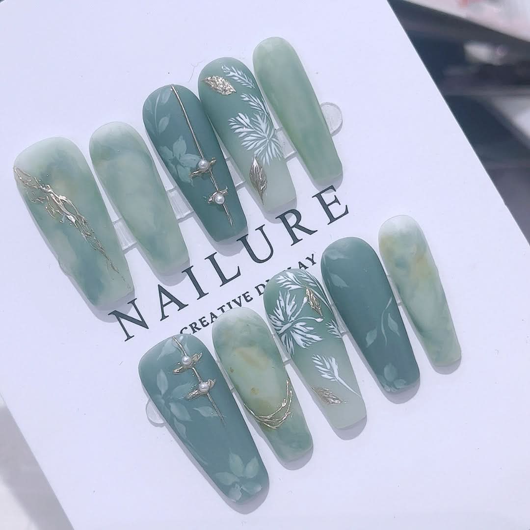 Chinese Style Watercolor Nail Art Stickers –  Smudged Design