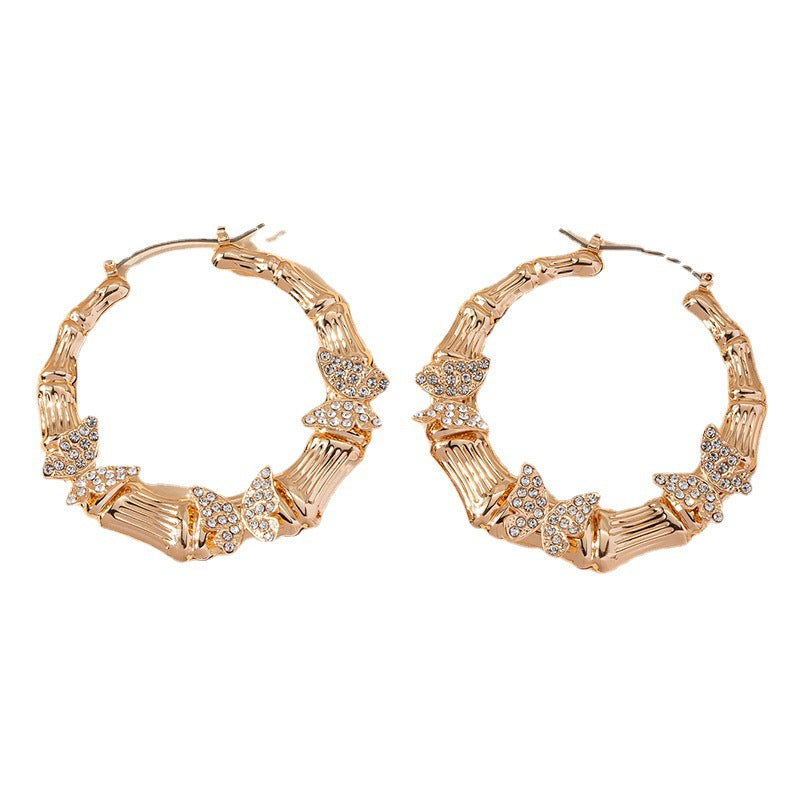 Butterfly Hoop Earrings for Women – Sweet Alloy Animal-Inspired Jewelry