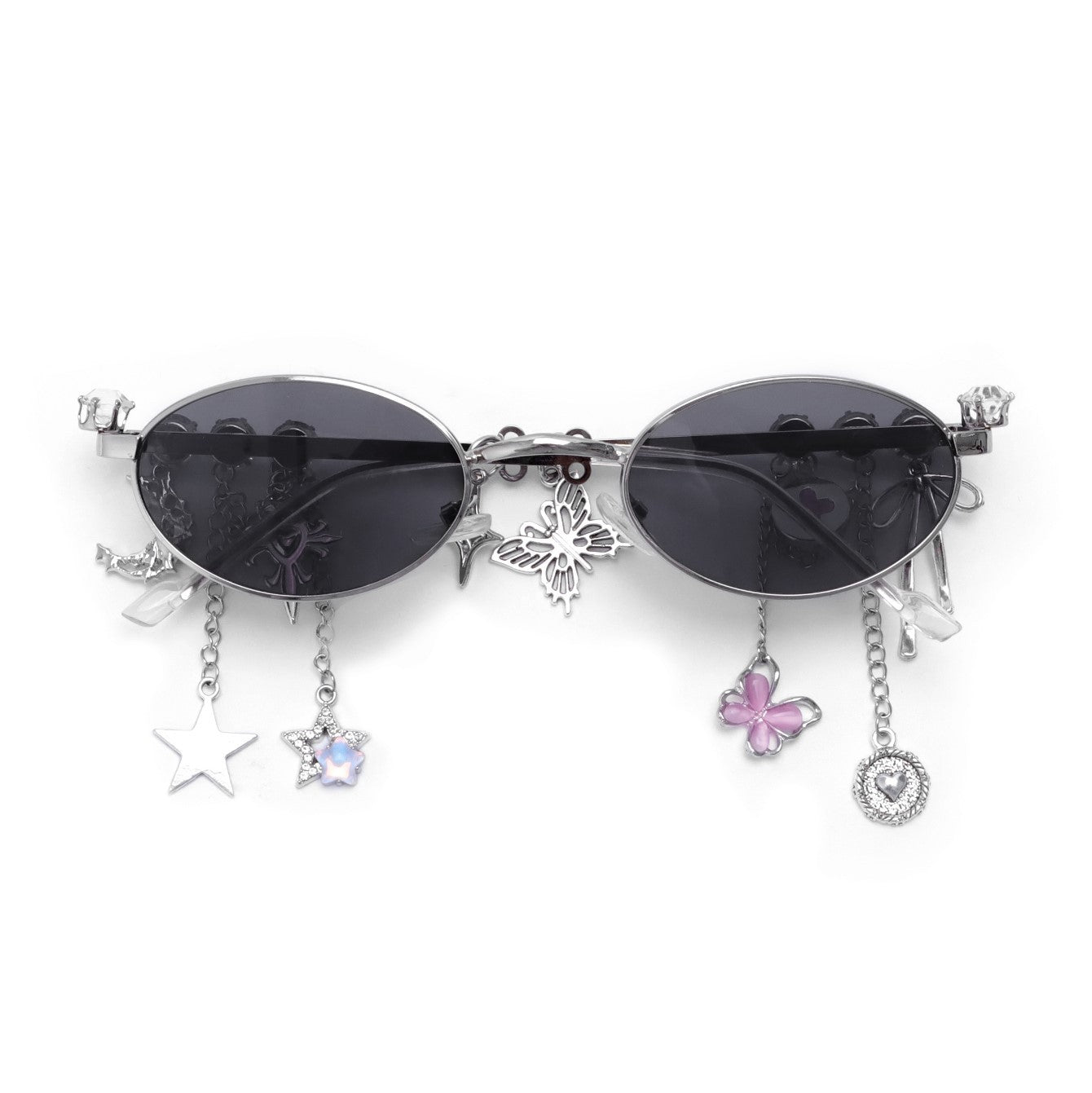 Star Diamond Oval Glasses for Women – Anti-Blue Light Fashion Eyewear with Chain