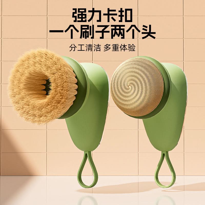 Natural Sisal Dish Brush with Liquid Dispenser – Non-Slip, Leak-Proof Pot