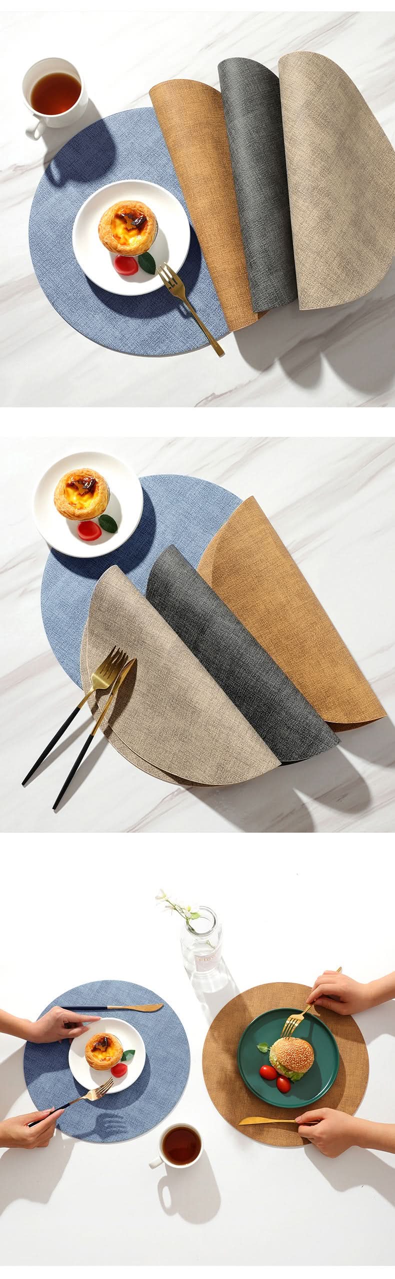 Double-Sided Leather Placemat Heat Insulation