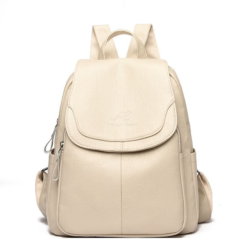 Women's Soft Leather Backpack – With Hidden Zipper Pockets