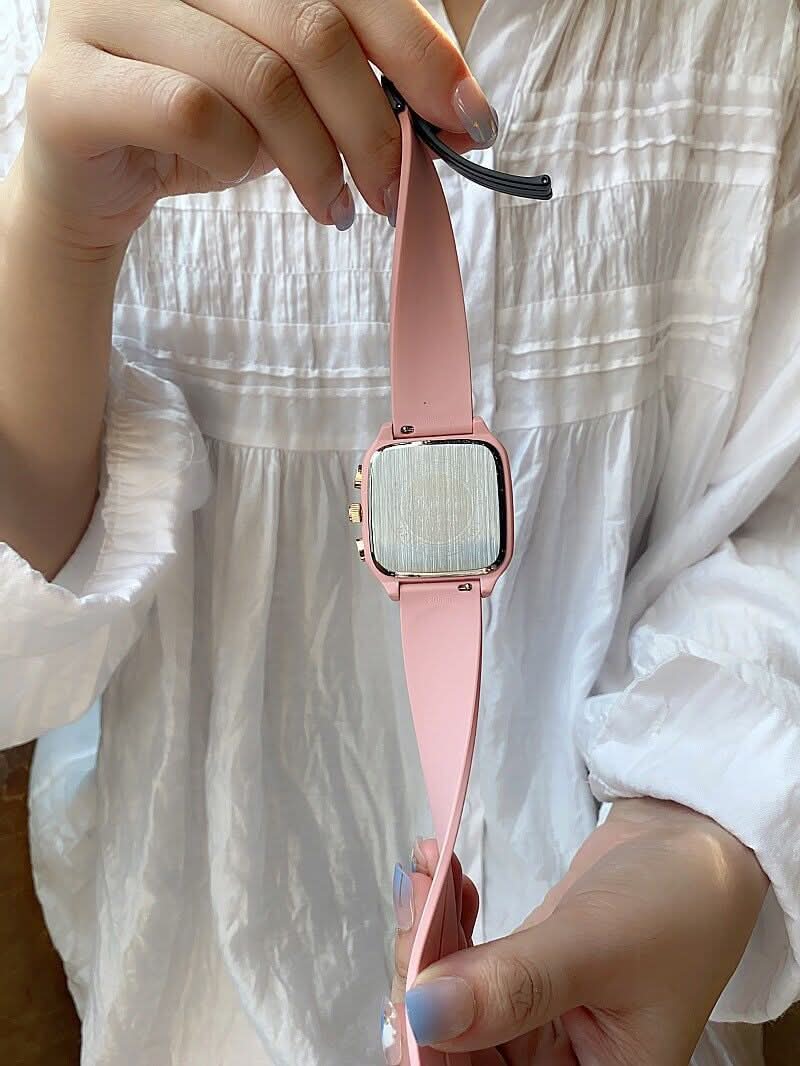 Shigaodi square silicone watch women's watch fashion trend high-end leisure sports Korean version ladies student watch