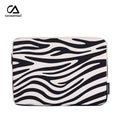 White-Black Zebra Waterproof Laptop Bag – Animal Stripe Sleeve, Shock-Resistant Polyester Cover