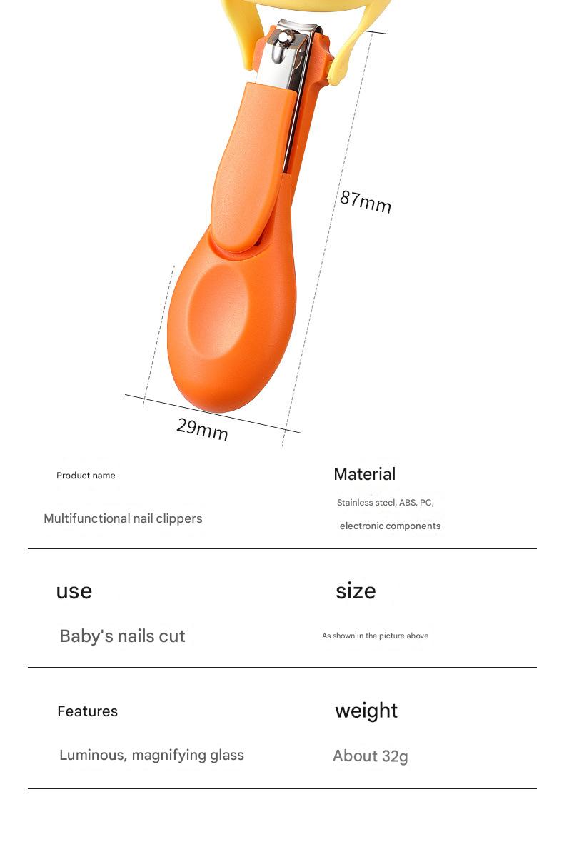 Baby Nail Clipper Set with LED Light & Magnifier – Safe Newborn Nail Scissors & Safety Clippers Kit