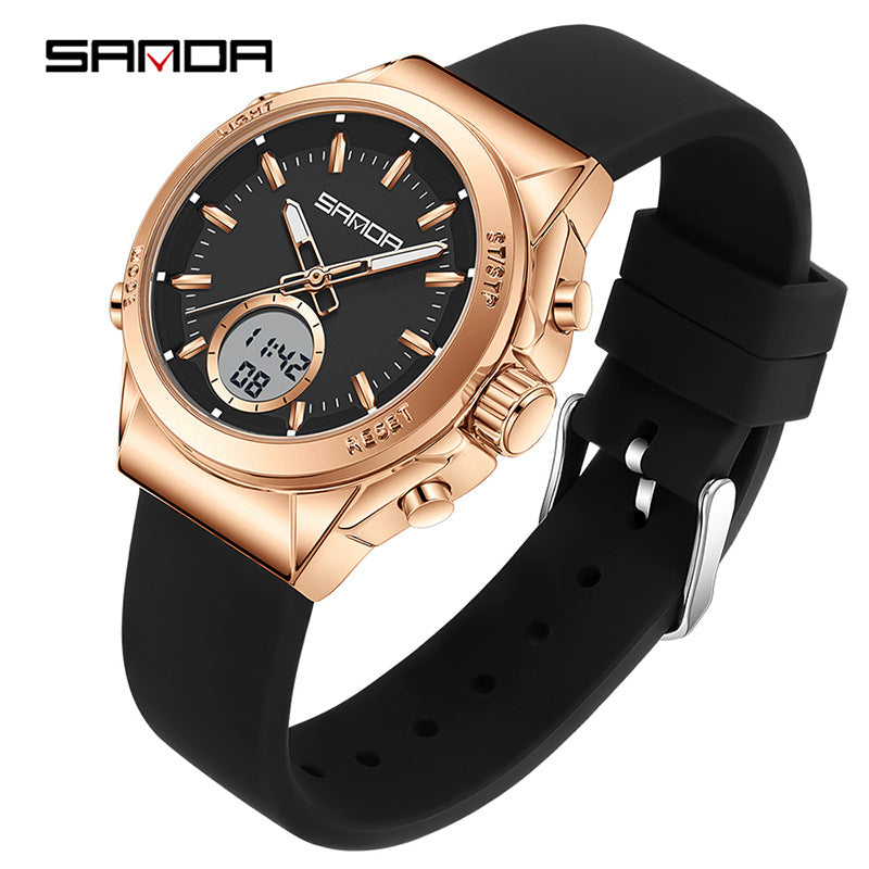 SANDA Youth Dual Display Sports Watch – Waterproof Multifunction Student Watch