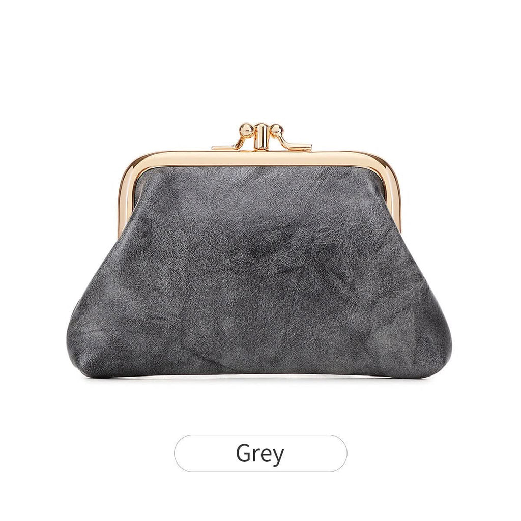 Women's PU Leather Coin Purse – Retro Clip Key Card Wallet