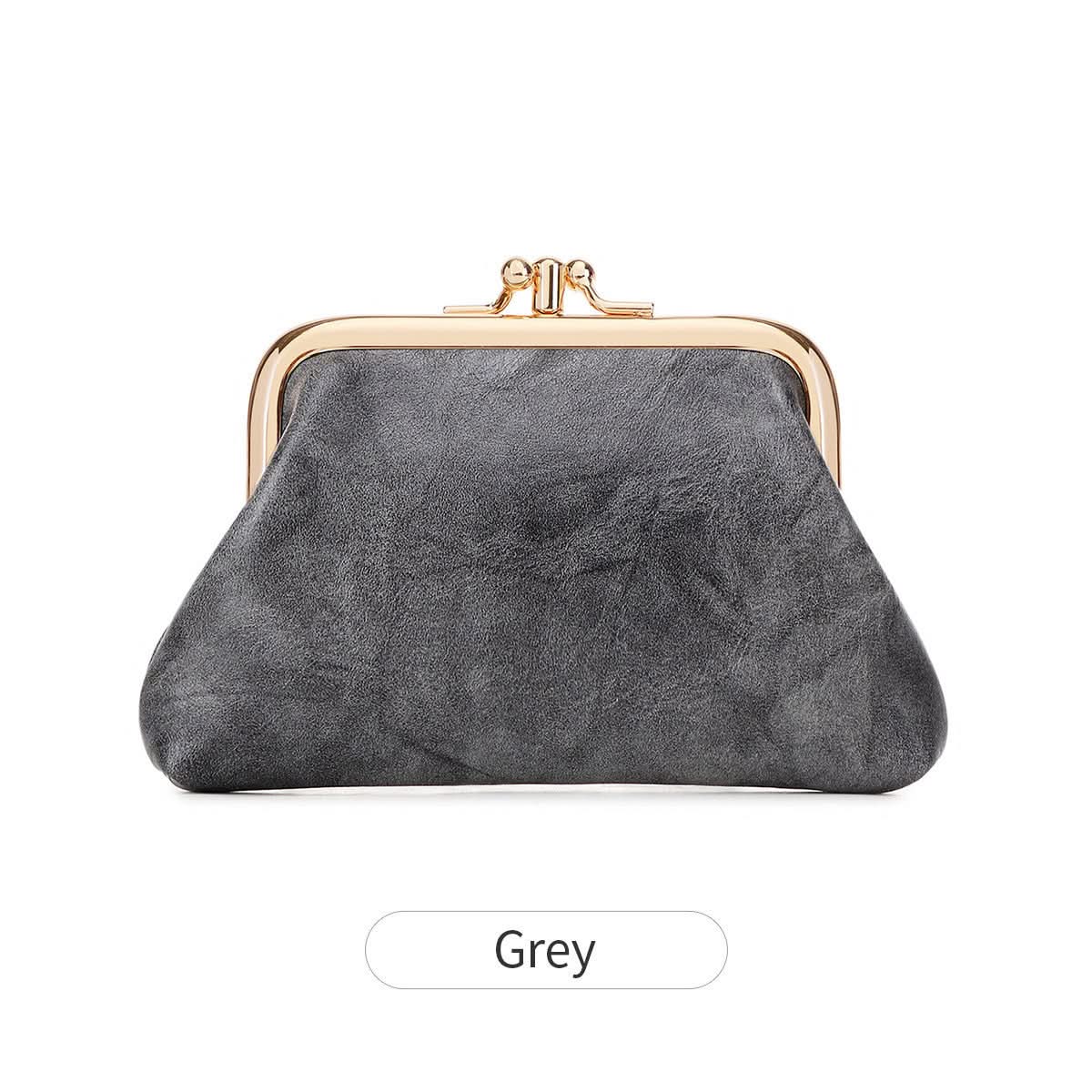 Women's PU Leather Coin Purse – Retro Clip Key Card Wallet