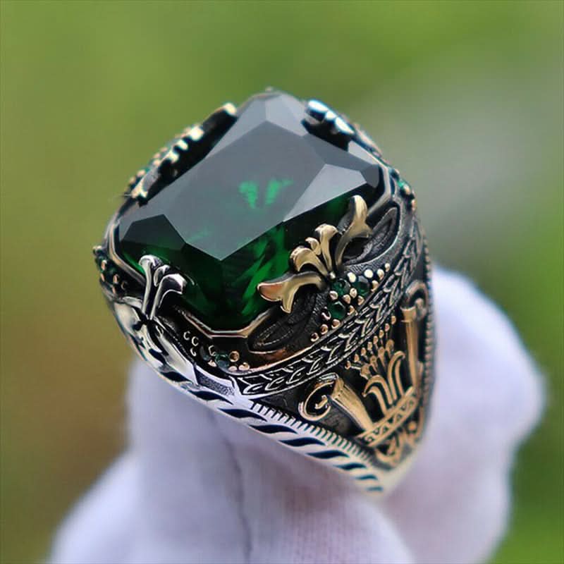 1 pc. Retro Green Zircon Men’s Fashion Ring