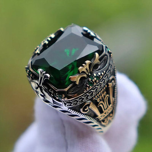 1 pc. Retro Green Zircon Men’s Fashion Ring