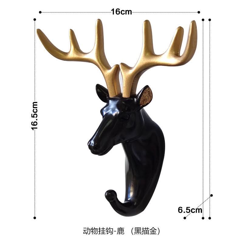 Punch-Free Animal Head Wall Hook – Decorative Deer Head Sticky Hanger