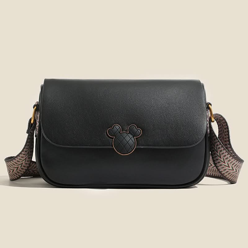 Women's Retro Small Square Leather Crossbody Bag – with Wide Strap