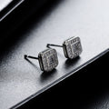 Unisex Silver Zircon Earrings – Titanium Steel Geometric Earrings