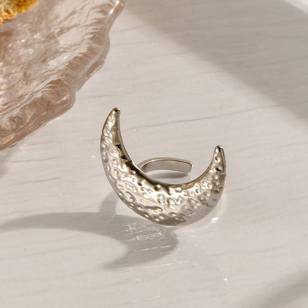 Crescent Moon Ring – Elegant Stainless Steel Women’s Ring