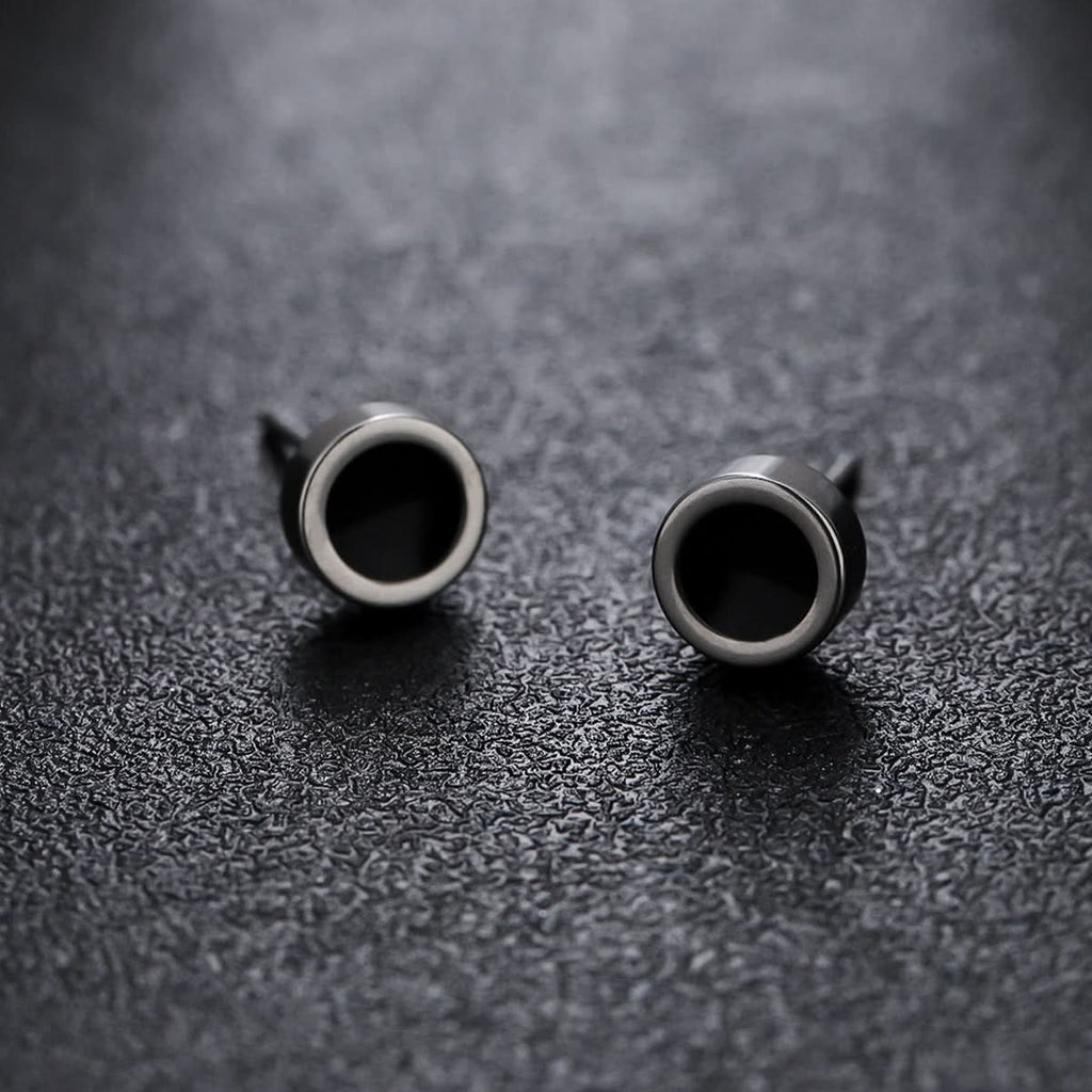 Unisex Glossy Round Earrings – Hip-Hop Style & Simple Design