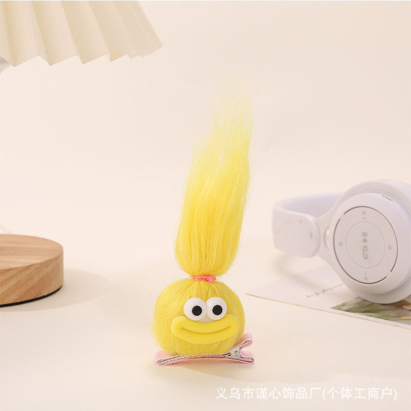 Plush Cute Doll Hair Clips – Handmade Dopamine Duckbill Clips for Girls (Pack of 8)