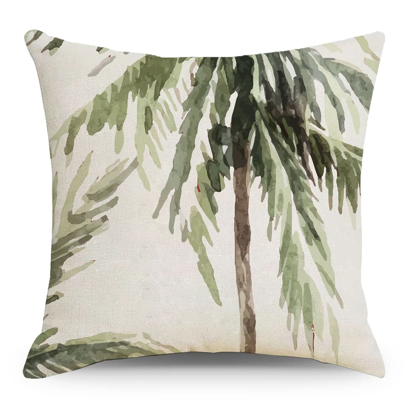 Tropical Plant Pillow Cover - Green Leaves, Summer-Ready (Set of 2)