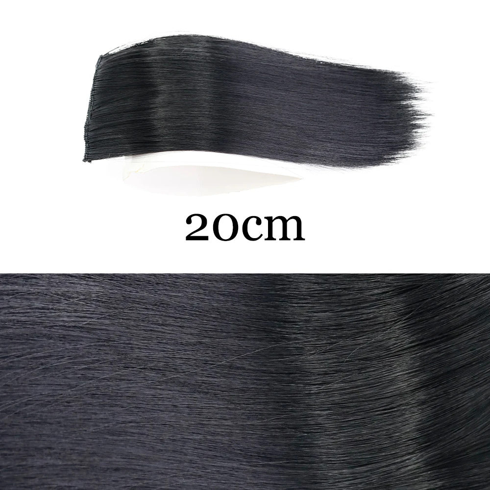 Straight Hair Root Pad Wig Piece for Women – Volumizing Fluffy High-Top Insert (Black)