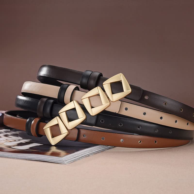 Women's Chic Style Thin PU Leather Belt – Adjustable Waist Belt