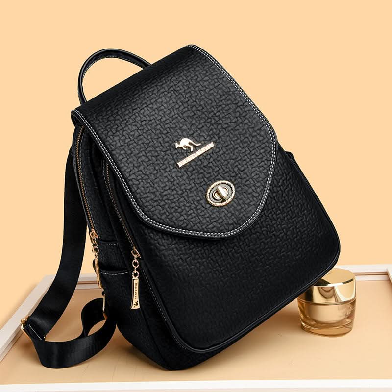 Women's Leather Backpack – Bag with Secure Pockets & Laptop Sleeve
