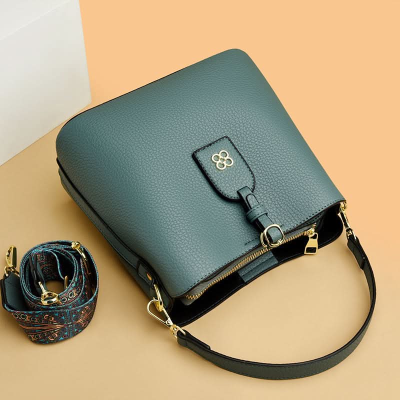Women's Large-Capacity Stylish PU Leather Bucket Bag – Handbag for Work & Travel