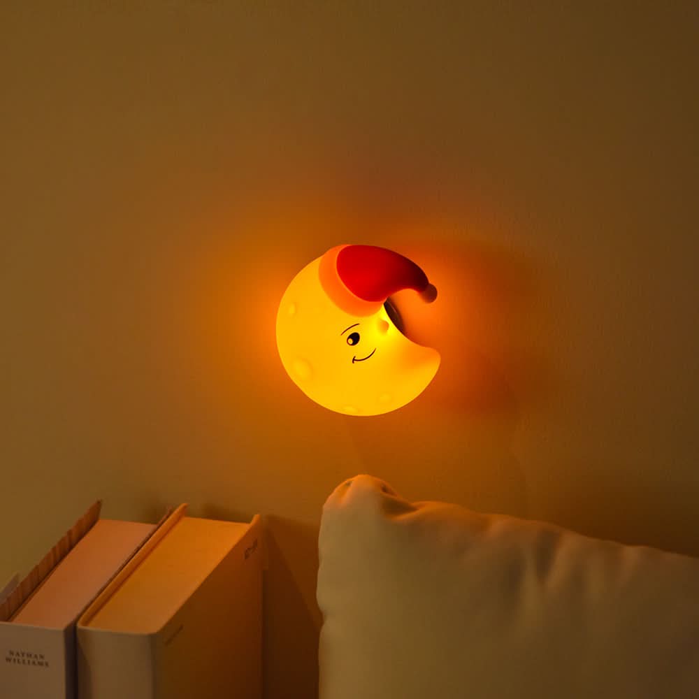 Cartoon Cloud & Moon Magnetic Night Light – Silicone Wall Lamp for Kid's Bedroom
