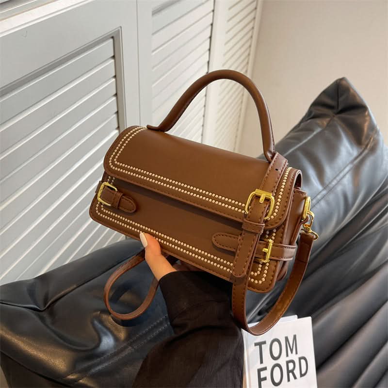 Women's Small Square Shoulder Bag – PU Leather With Zipper Pocket