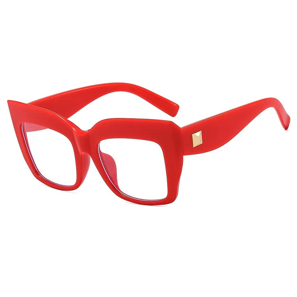 Women's Colorful Cat-Eye Square Glasses – Oversized Anti-Blue Light Frames