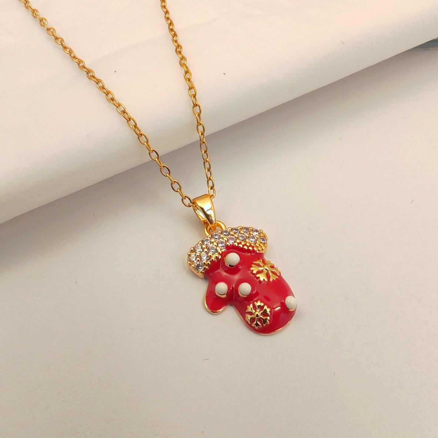 Santa Claus Red Pendant Necklace for Women