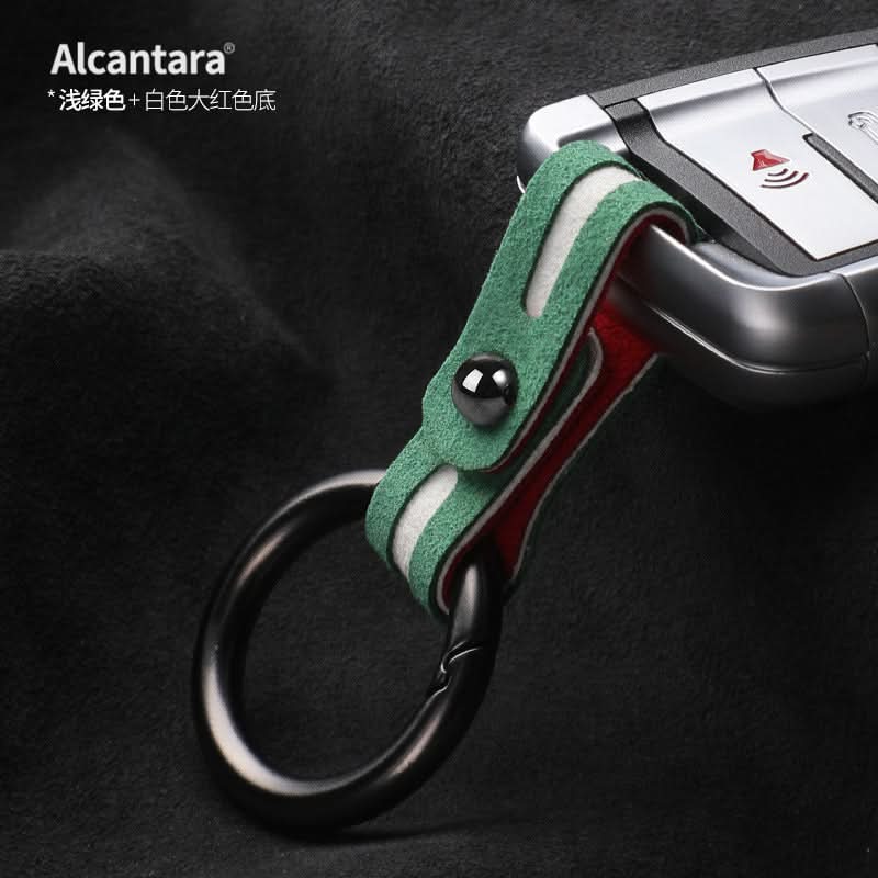 Luxury Alcantara Suede Car Keychain | Anti-Lost Key Rope with Waist Clip