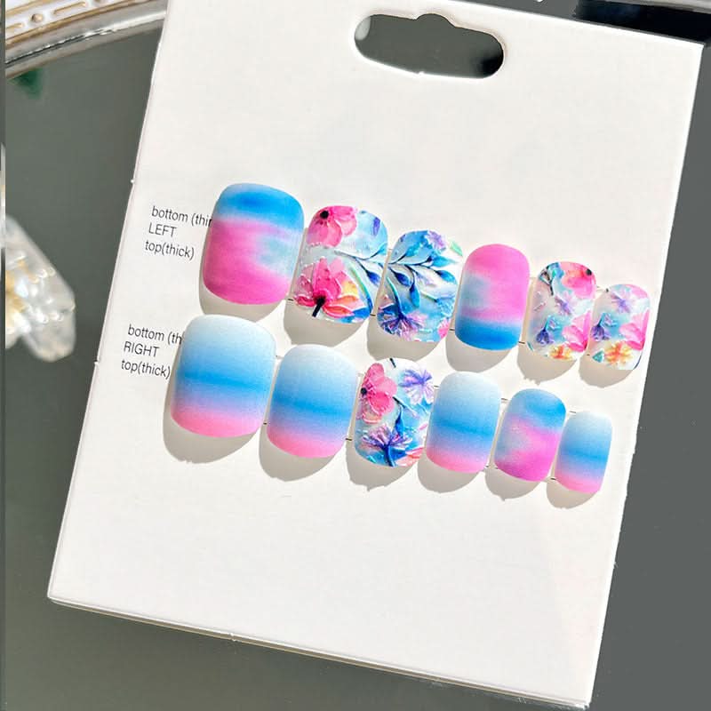 Wearable Embossed Short Bride Nail Art – Finished 3D False Nail Stickers