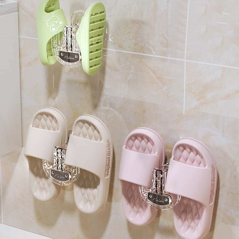 Wall-Mounted Slipper Rack – No-Drill Suction Cup Shoe Holder for Bathroom & Home