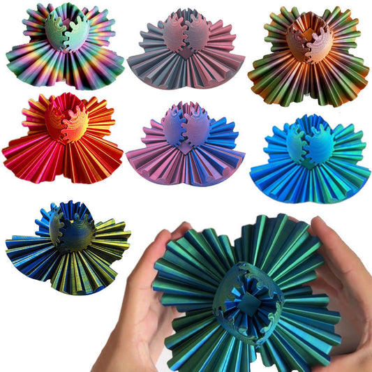 Gear Rotating Ball Fidget Toy – 3D Printed PLA Puzzle Ball for Teens