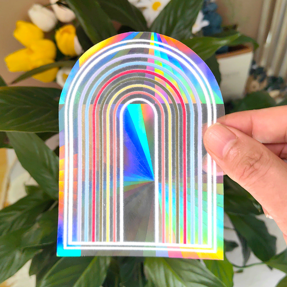 Rainbow Prism Window Film Sticker – Colorful Suncatcher, Self-Adhesive PVC Glass Decor
