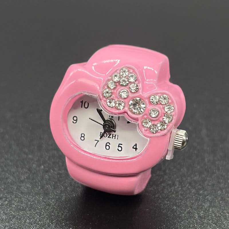Women's Diamond Ring Watch – Elegant Quartz Finger Watch