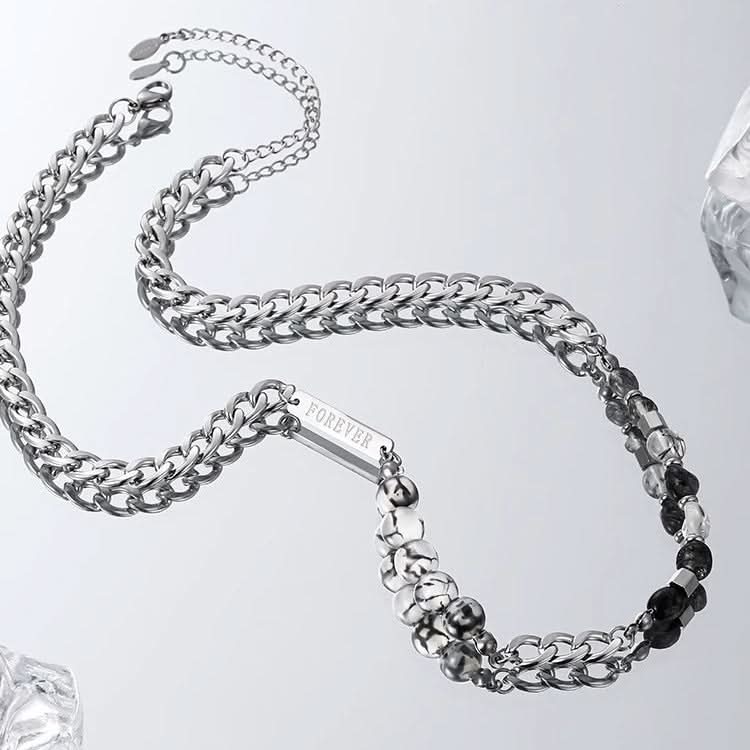 Men’s Ice Crack Stone Necklace – Fashion Jewelry