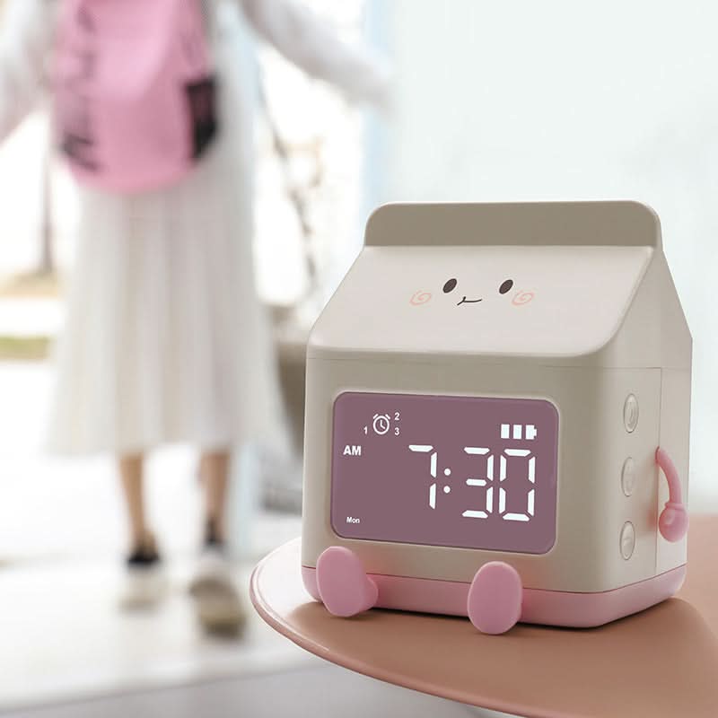 Cute Milk Box Mini Alarm Clock