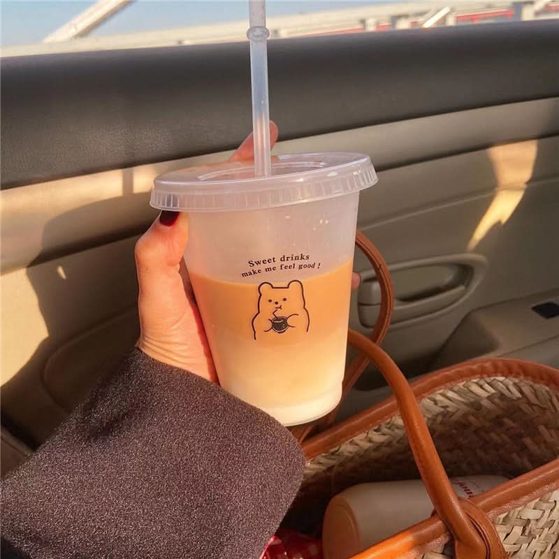 Korean Cartoon Puppy Travel Coffee Tumbler