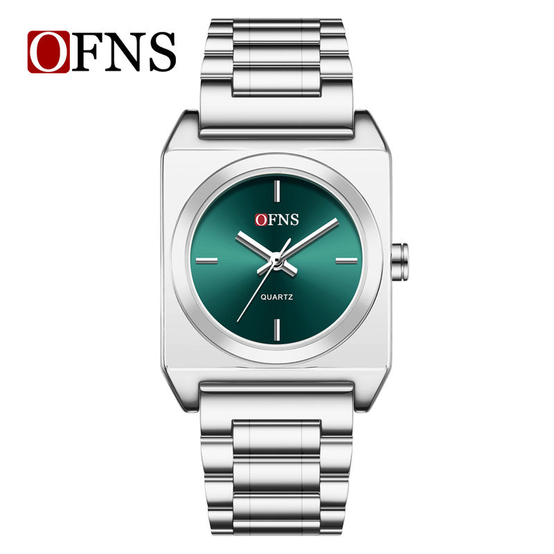 OFNS Square Quartz Watch – Waterproof Casual Stainless Steel Watch for Women